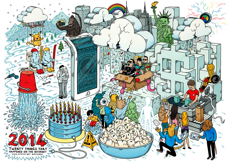 Illustration for article titled Can You Spot 20 Things That Happened on the Internet in 2014?